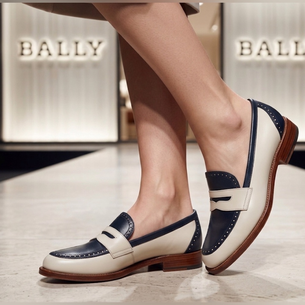 Authentic Bally vtg signature leather loafers sz 5.5